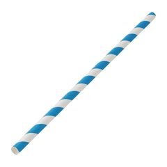 Utopia Biodegradable Paper Straws Blue Stripes (250 Pack)