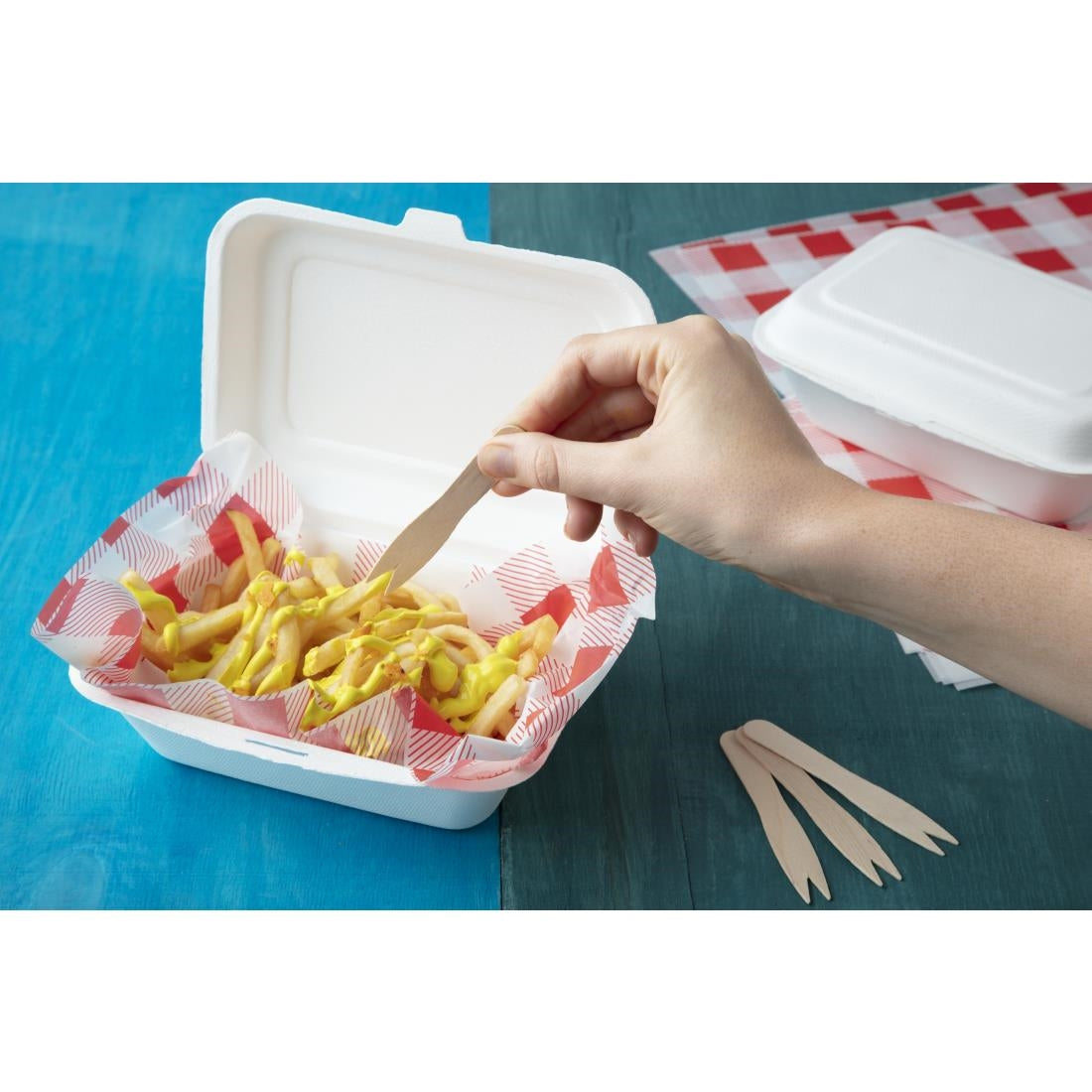 Fiesta Compostable Bagasse Hinged Food Containers 183mm (250 Pack)