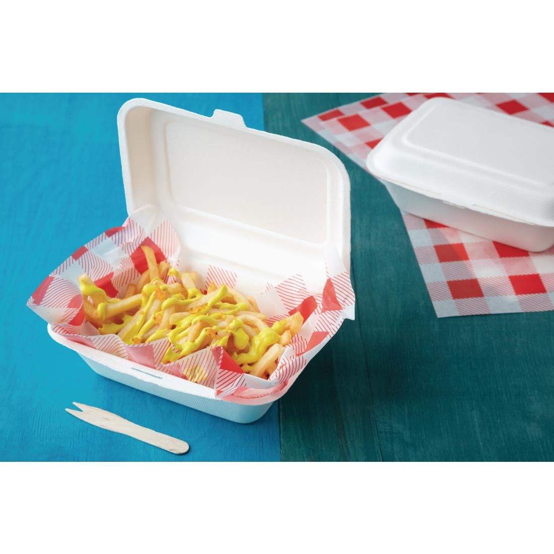 Fiesta Compostable Bagasse Hinged Food Containers 183mm (250 Pack)