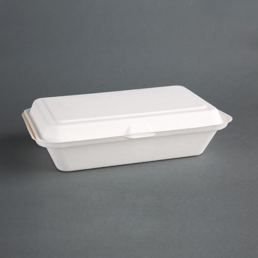 Fiesta Compostable Bagasse Hinged Food Containers 248mm (250 Pack)