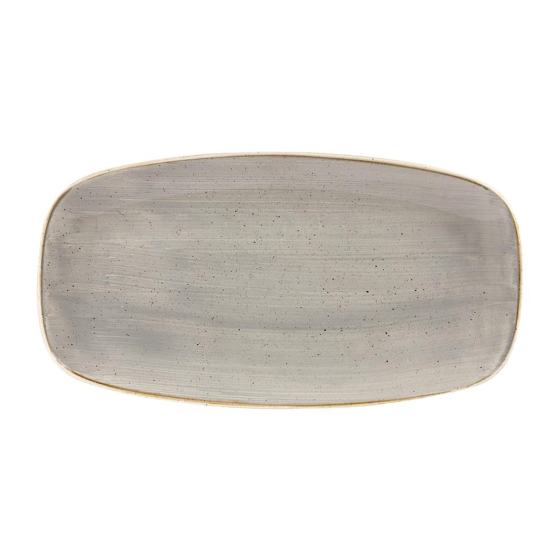 Churchill Stonecast Rectangular Plates Peppercorn Grey 153 x 298mm