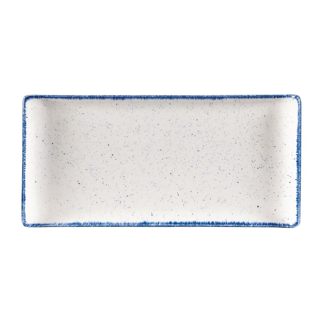 Churchill Stonecast Hints Rectangular Plates Indigo Blue 145 x 300mm (6 Pack)