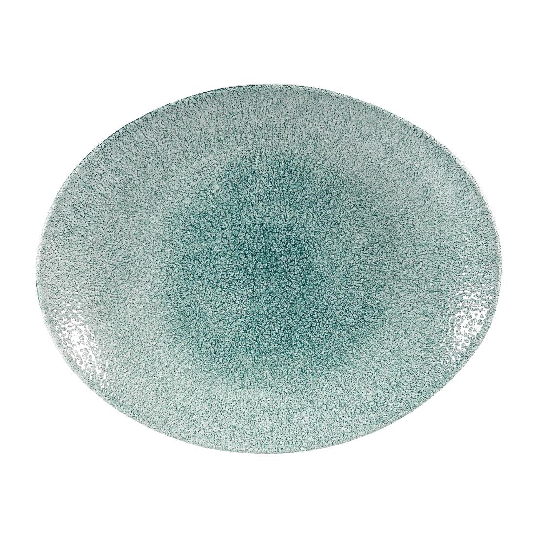 Churchill Studio Prints Raku Oval Coupe Plates Jade Green 270mm (12 Pack)