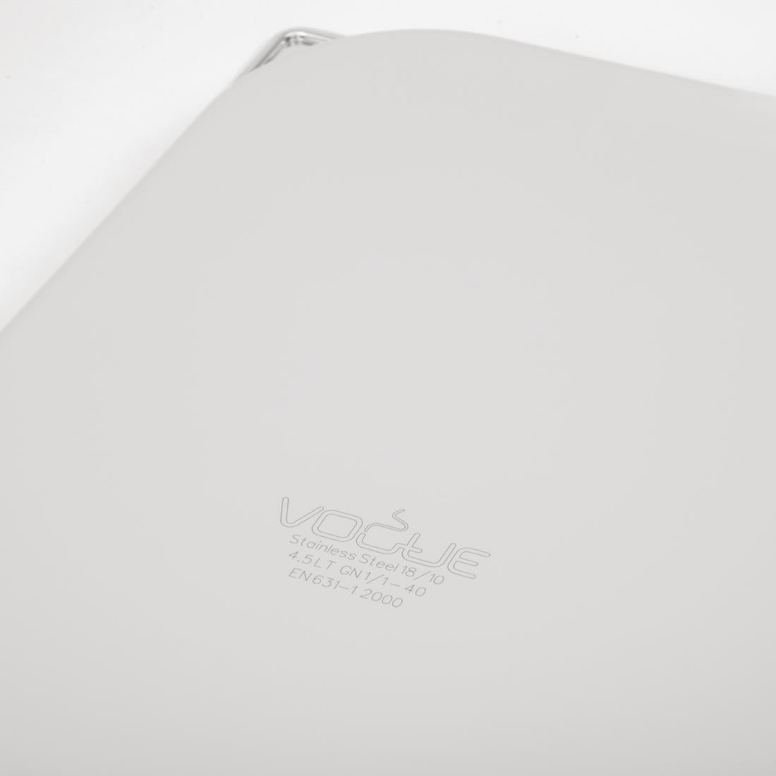 Vogue Heavy Duty Stainless Steel 1/1 GN Pan 40mm