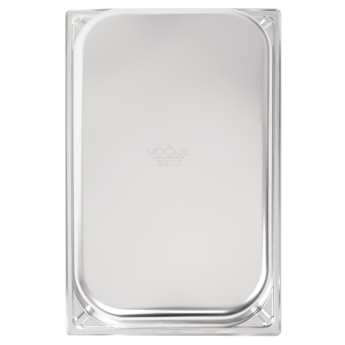Vogue Heavy Duty Stainless Steel 1/1 Gastronorm Tray 65mm