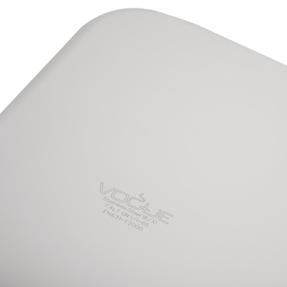 Vogue Heavy Duty Stainless Steel 1/1 Gastronorm Tray 65mm