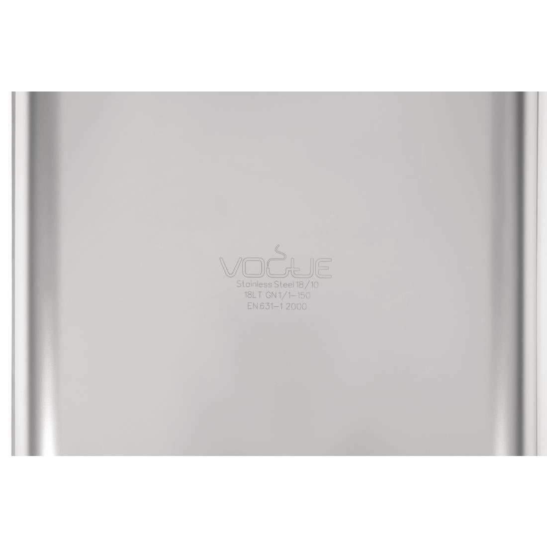 Vogue Heavy Duty Stainless Steel 1/1 Gastronorm Tray 150mm