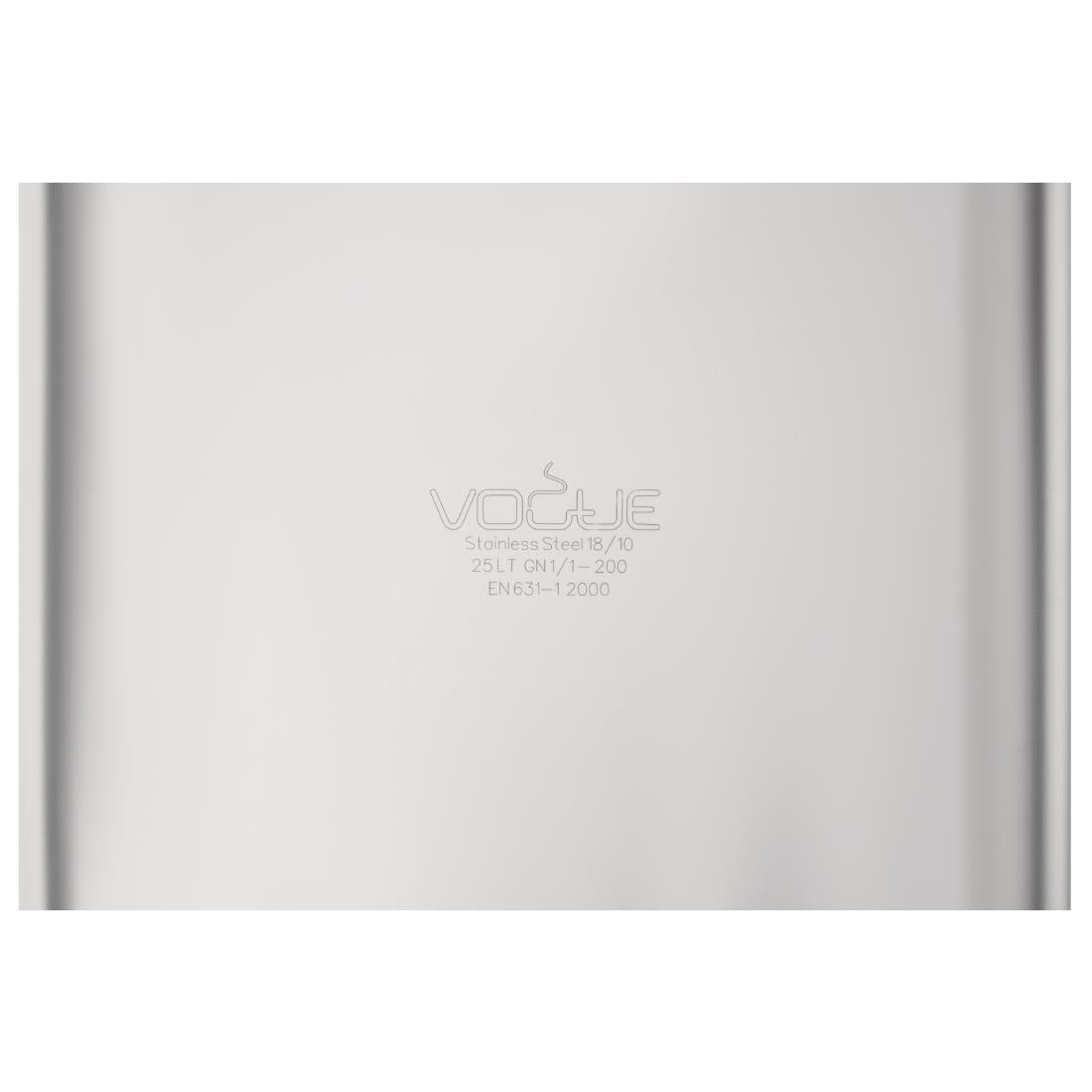 Vogue Heavy Duty Stainless Steel 1/1 Gastronorm Tray 200mm