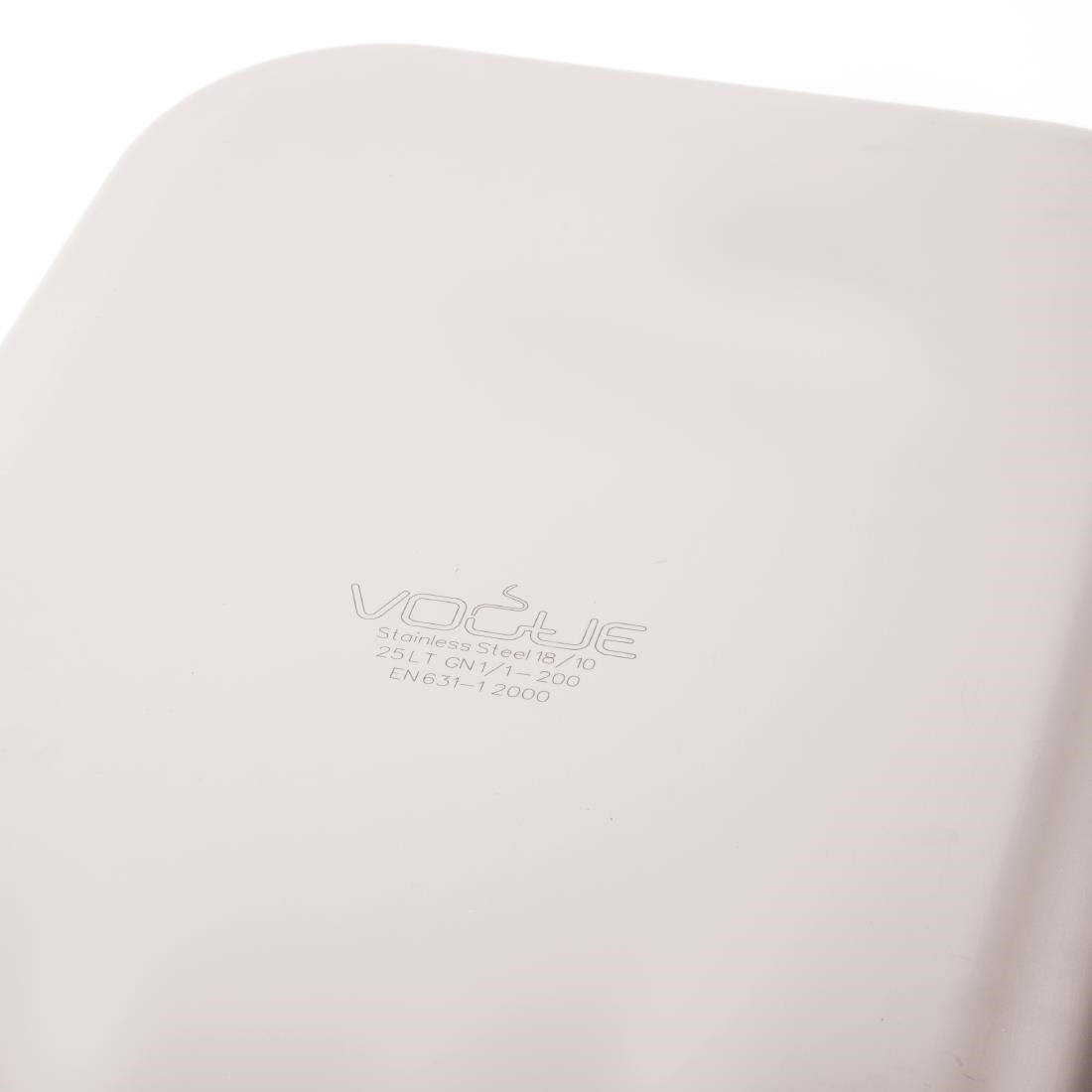 Vogue Heavy Duty Stainless Steel 1/1 Gastronorm Tray 200mm
