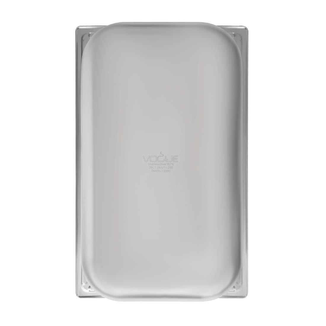 Vogue Heavy Duty Stainless Steel 1/1 Gastronorm Tray 200mm