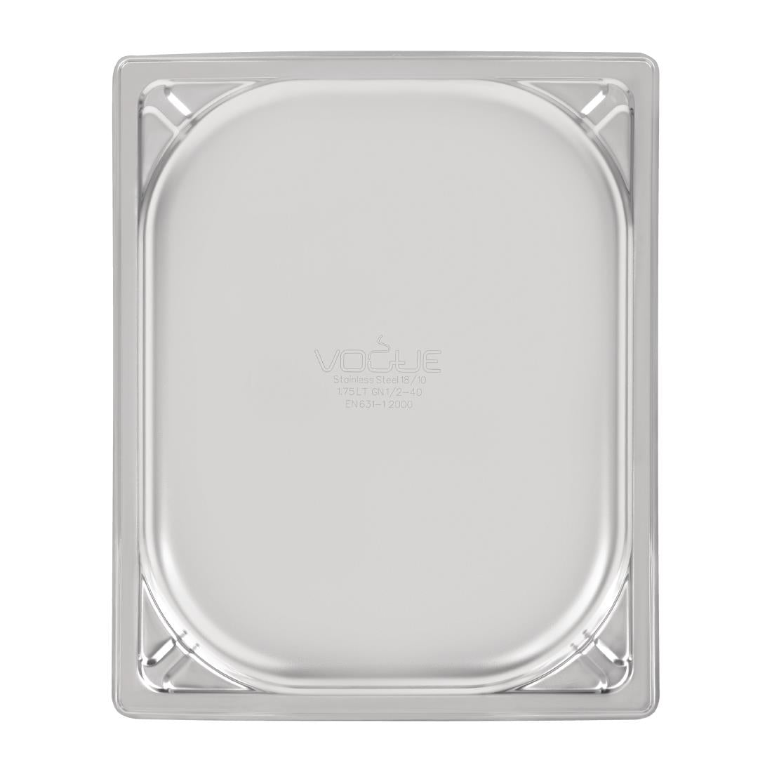 Vogue Heavy Duty Stainless Steel 1/2 GN Pan 40mm