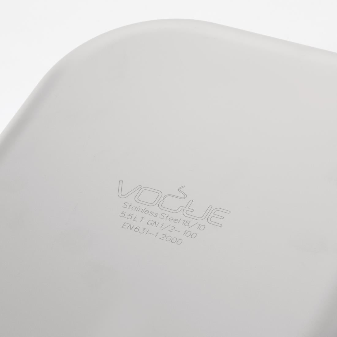 Vogue Heavy Duty Stainless Steel 1/2 Gastronorm Tray 100mm