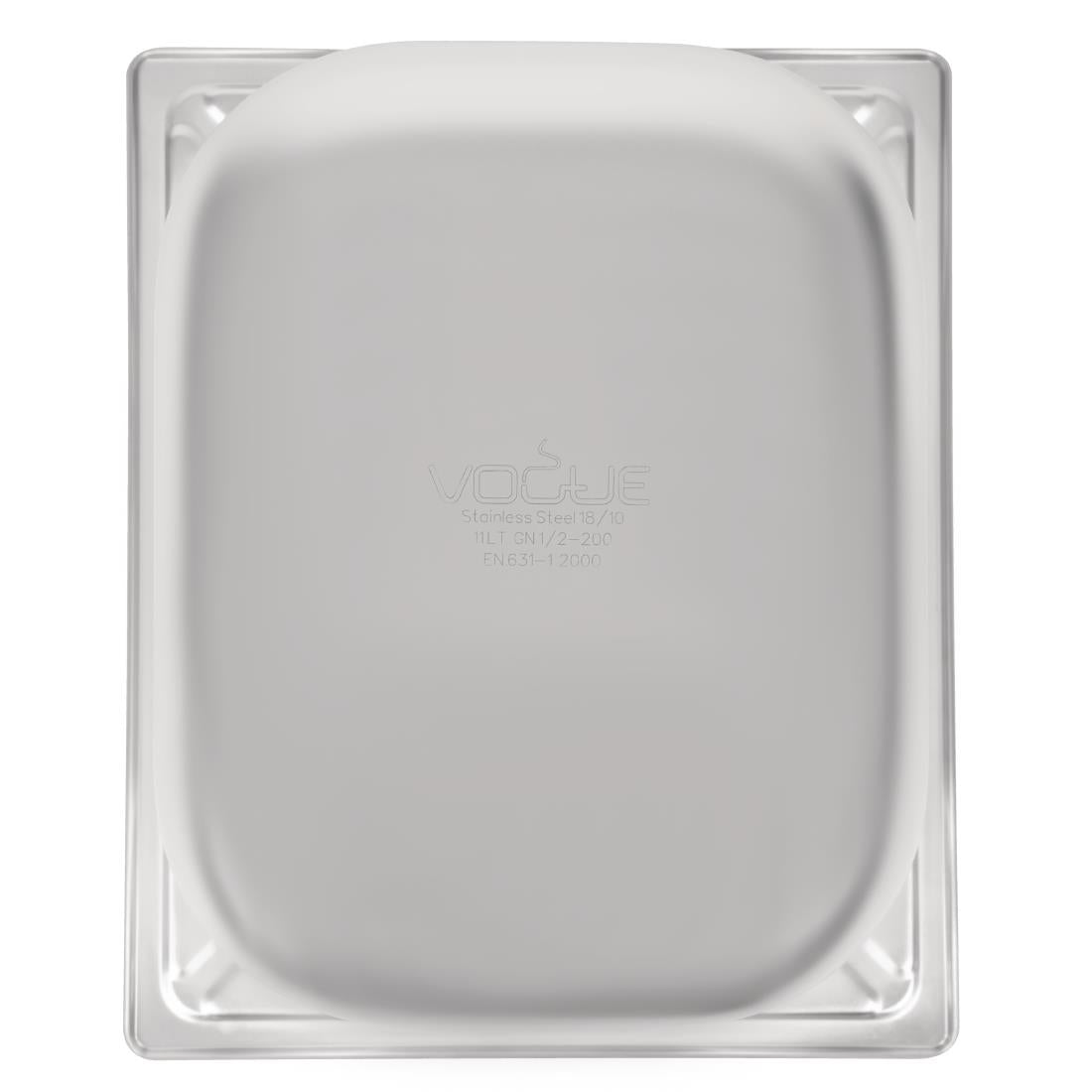 Vogue Heavy Duty Stainless Steel 1/2 Gastronorm Tray 200mm