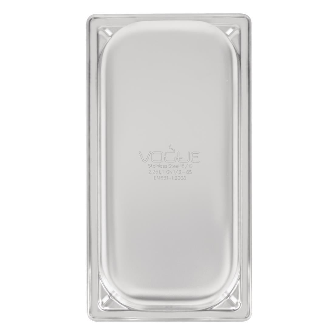 Vogue Heavy Duty Stainless Steel 1/3 Gastronorm Tray 65mm