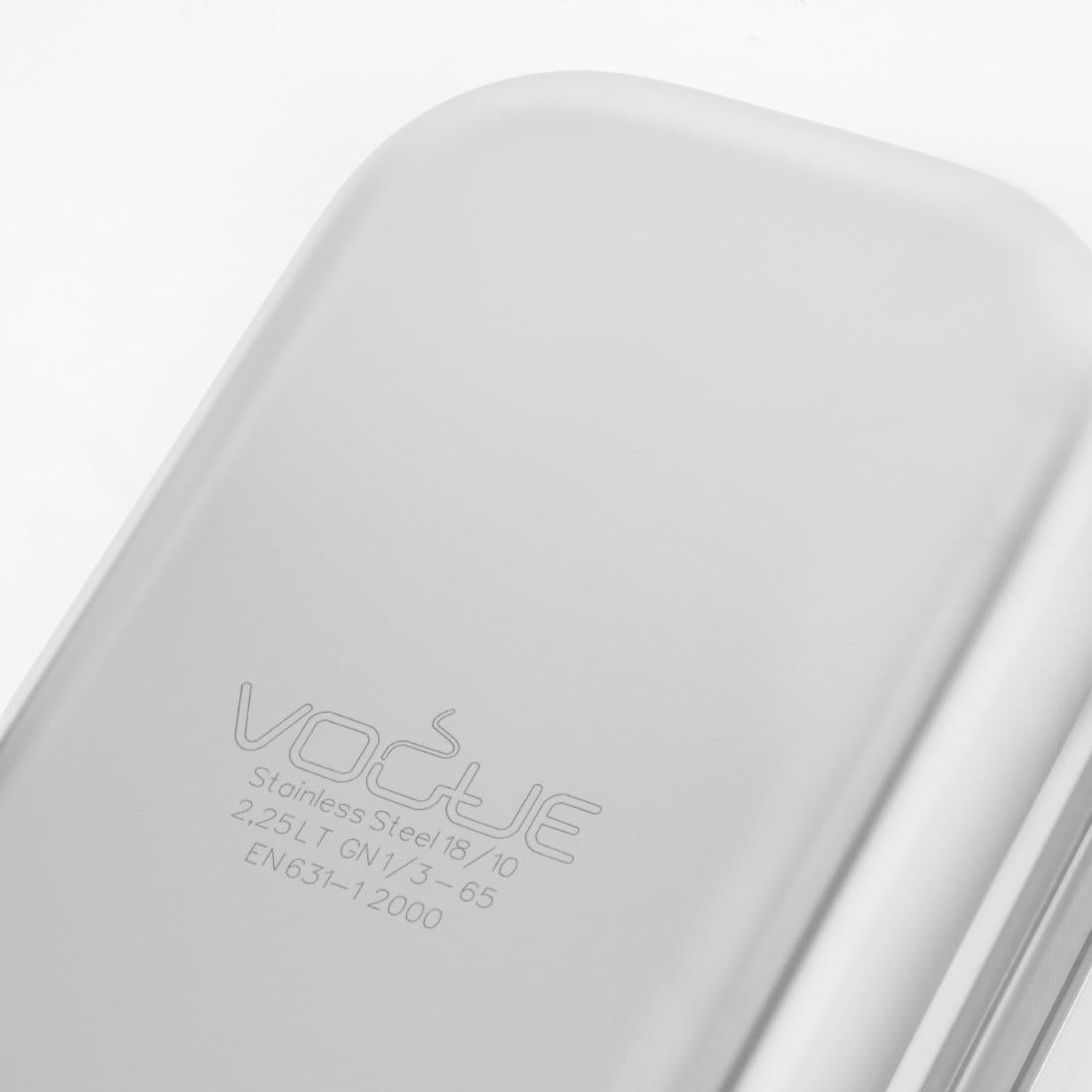 Vogue Heavy Duty Stainless Steel 1/3 Gastronorm Tray 65mm