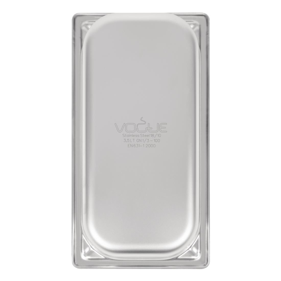 Vogue Heavy Duty Stainless Steel 1/3 Gastronorm Tray 100mm