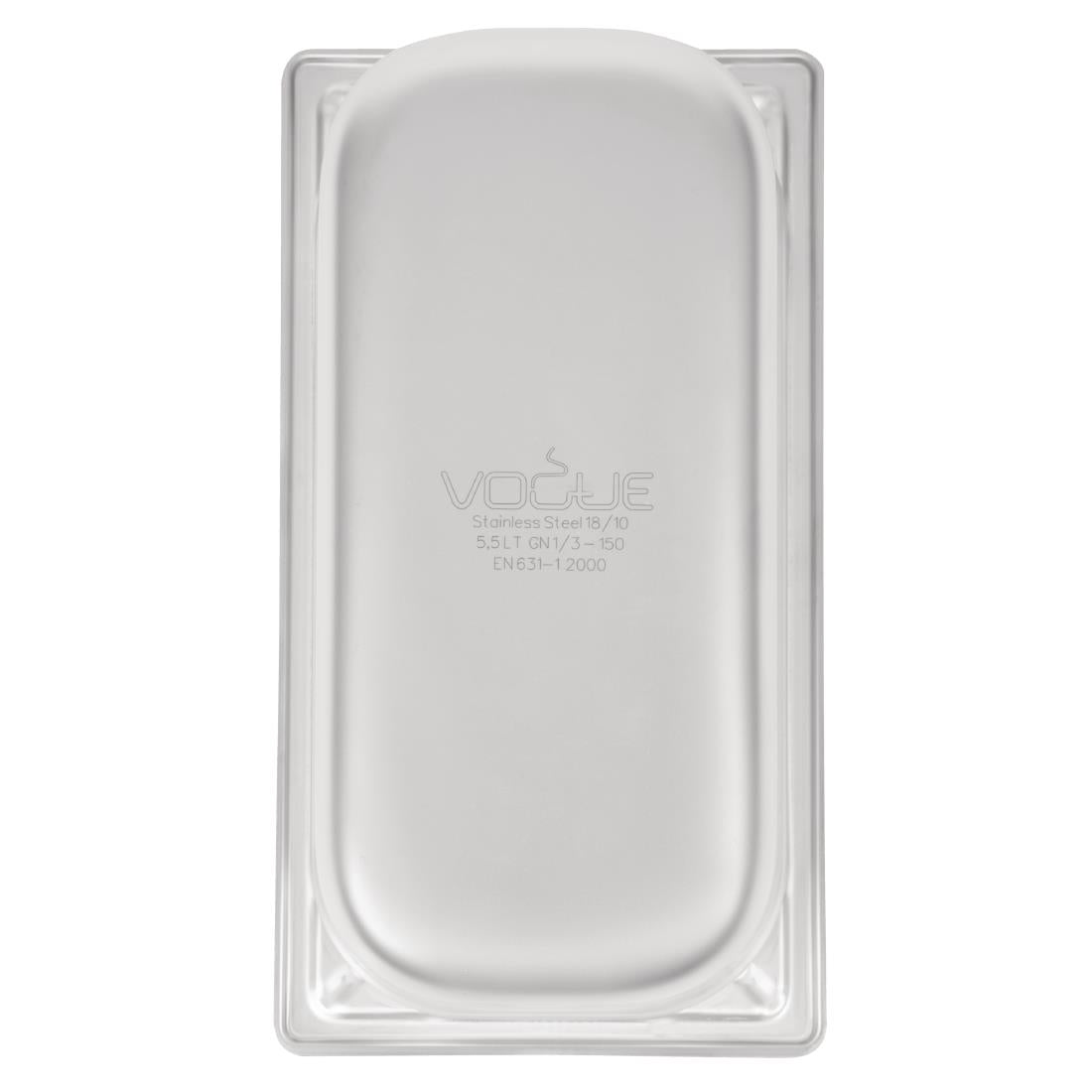 Vogue Heavy Duty Stainless Steel 1/3 Gastronorm Tray 150mm