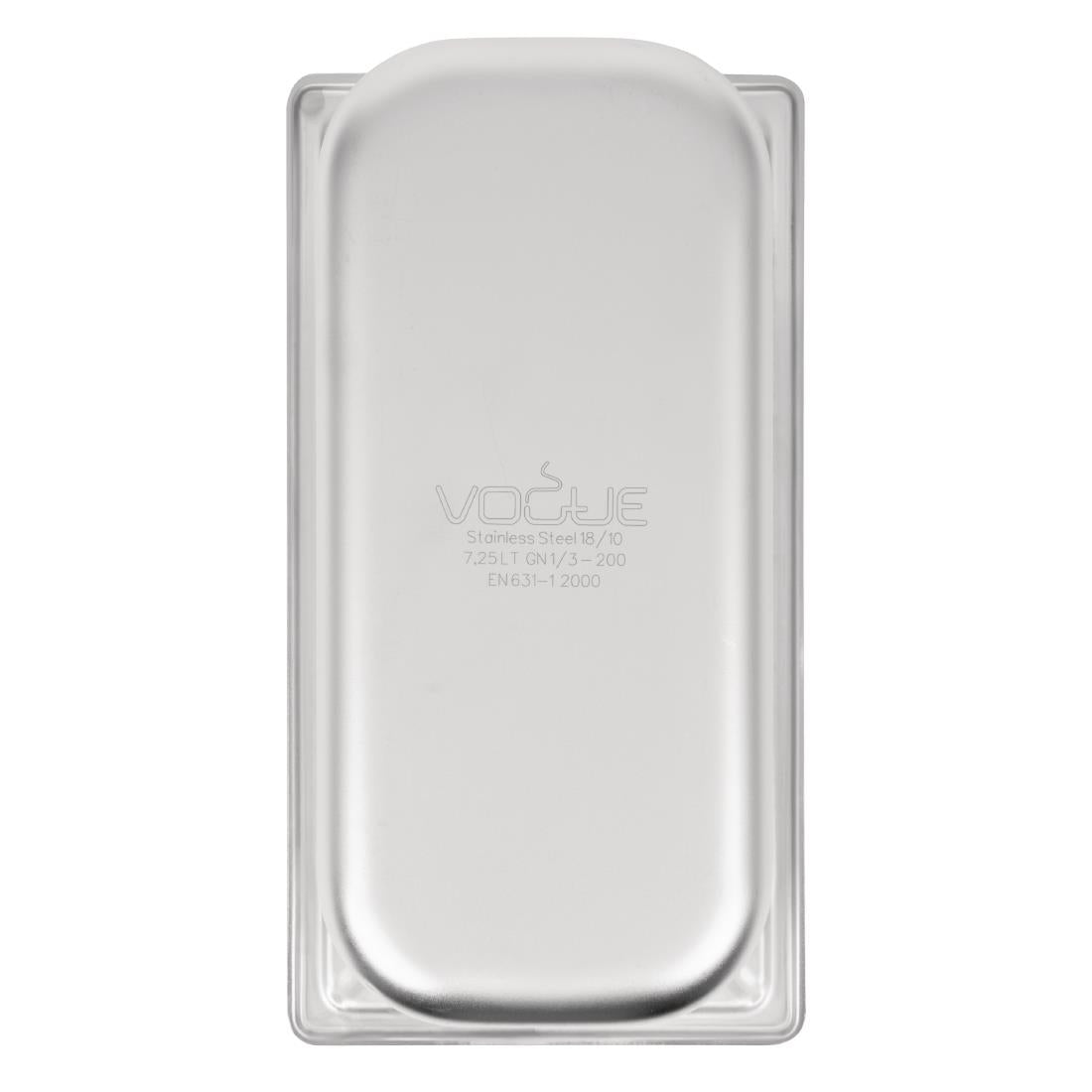Vogue Heavy Duty Stainless Steel 1/3 Gastronorm Tray 200mm