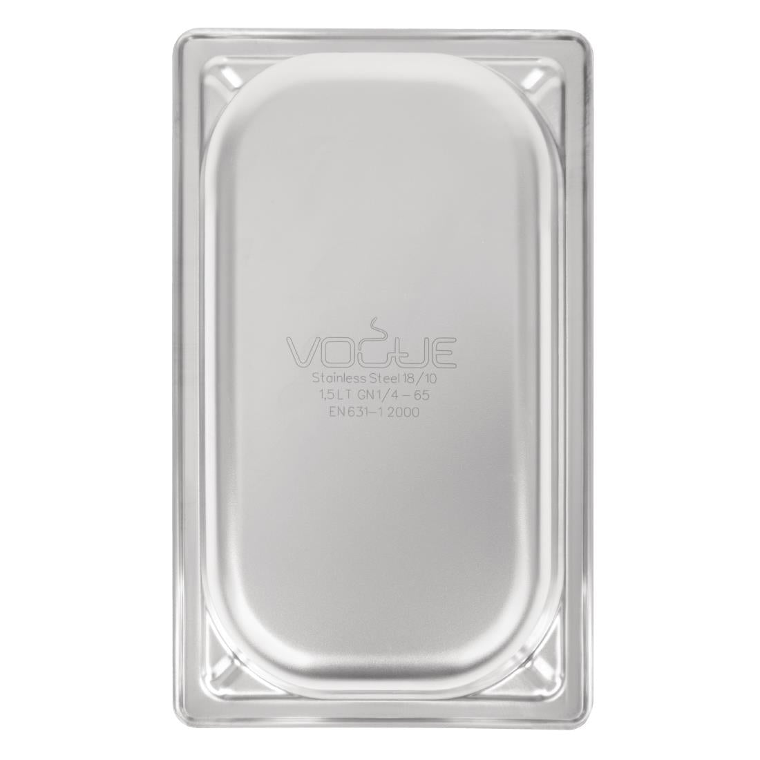 Vogue Heavy Duty Stainless Steel 1/4 Gastronorm Tray 65mm