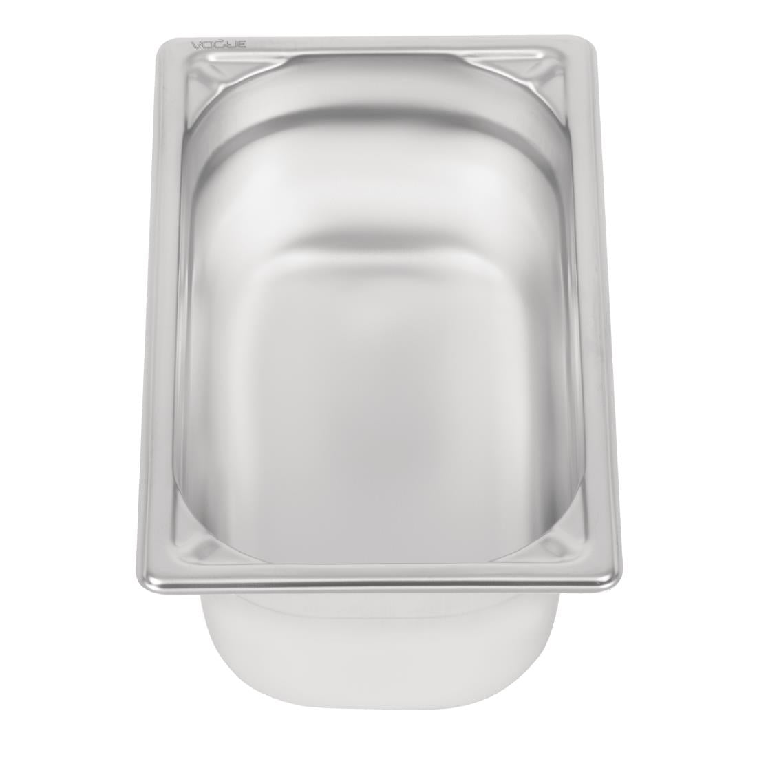 Vogue Heavy Duty Stainless Steel 1/4 Gastronorm Tray 100mm