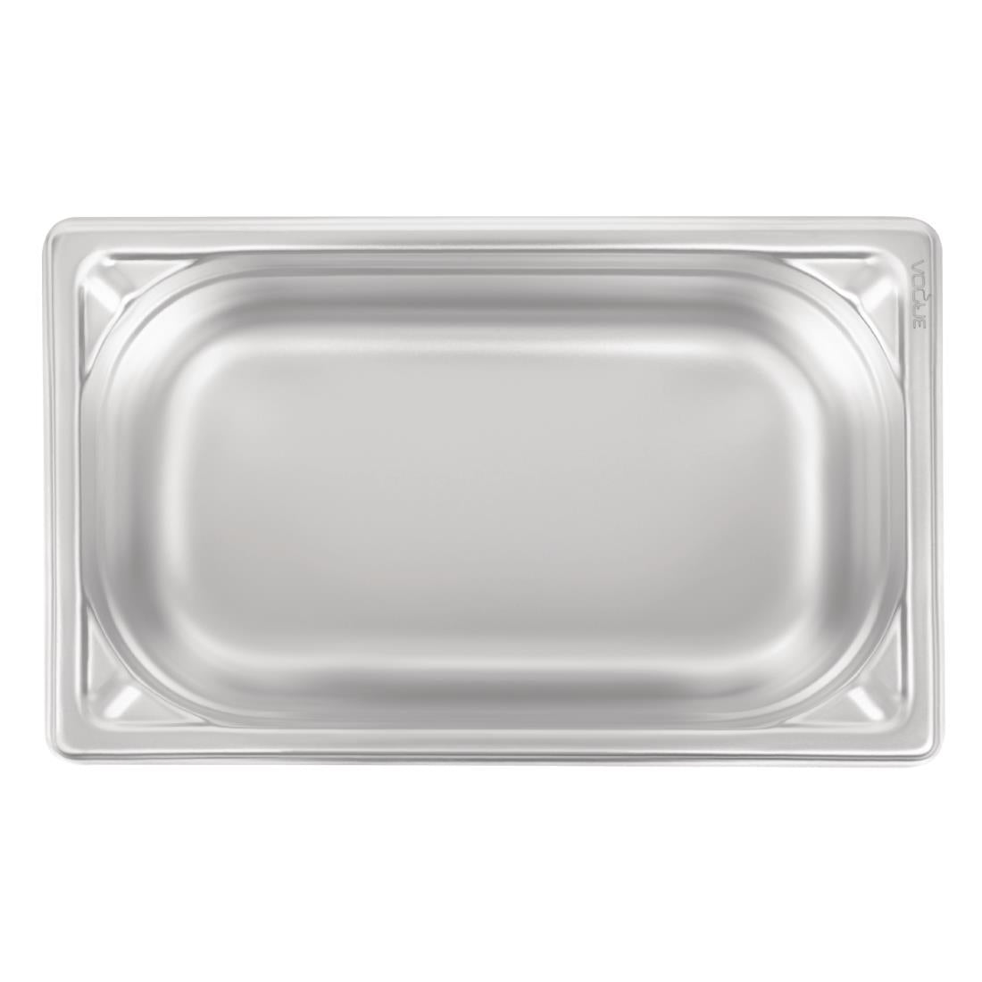 Vogue Heavy Duty Stainless Steel 1/4 Gastronorm Tray 100mm