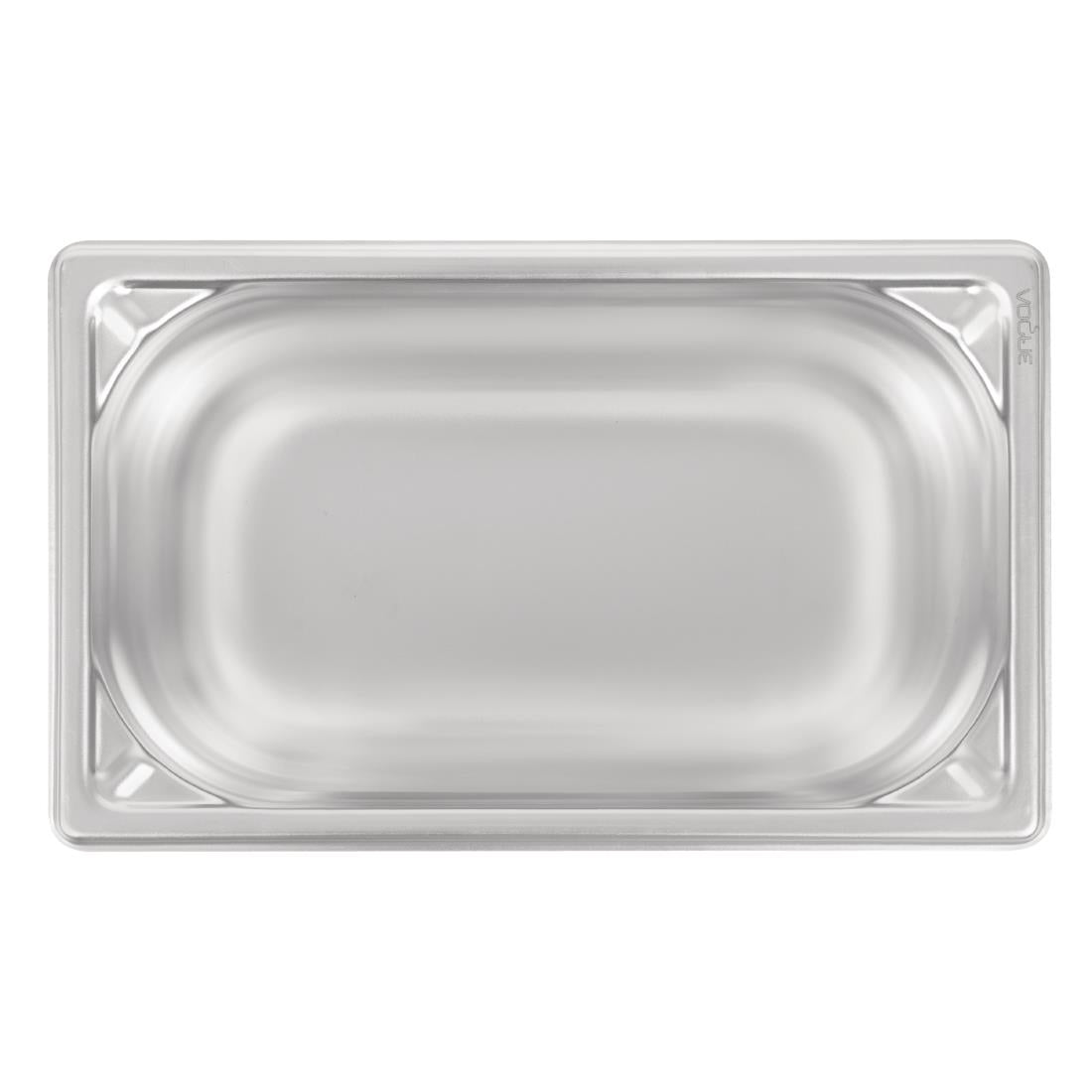 Vogue Heavy Duty Stainless Steel 1/4 Gastronorm Tray 150mm