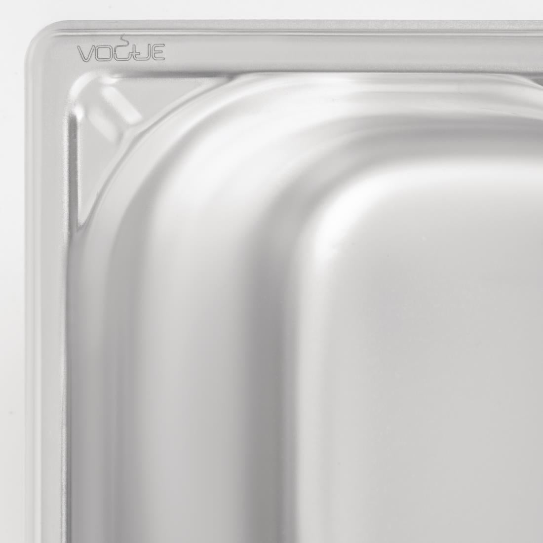 Vogue Heavy Duty Stainless Steel 1/4 Gastronorm Tray 150mm