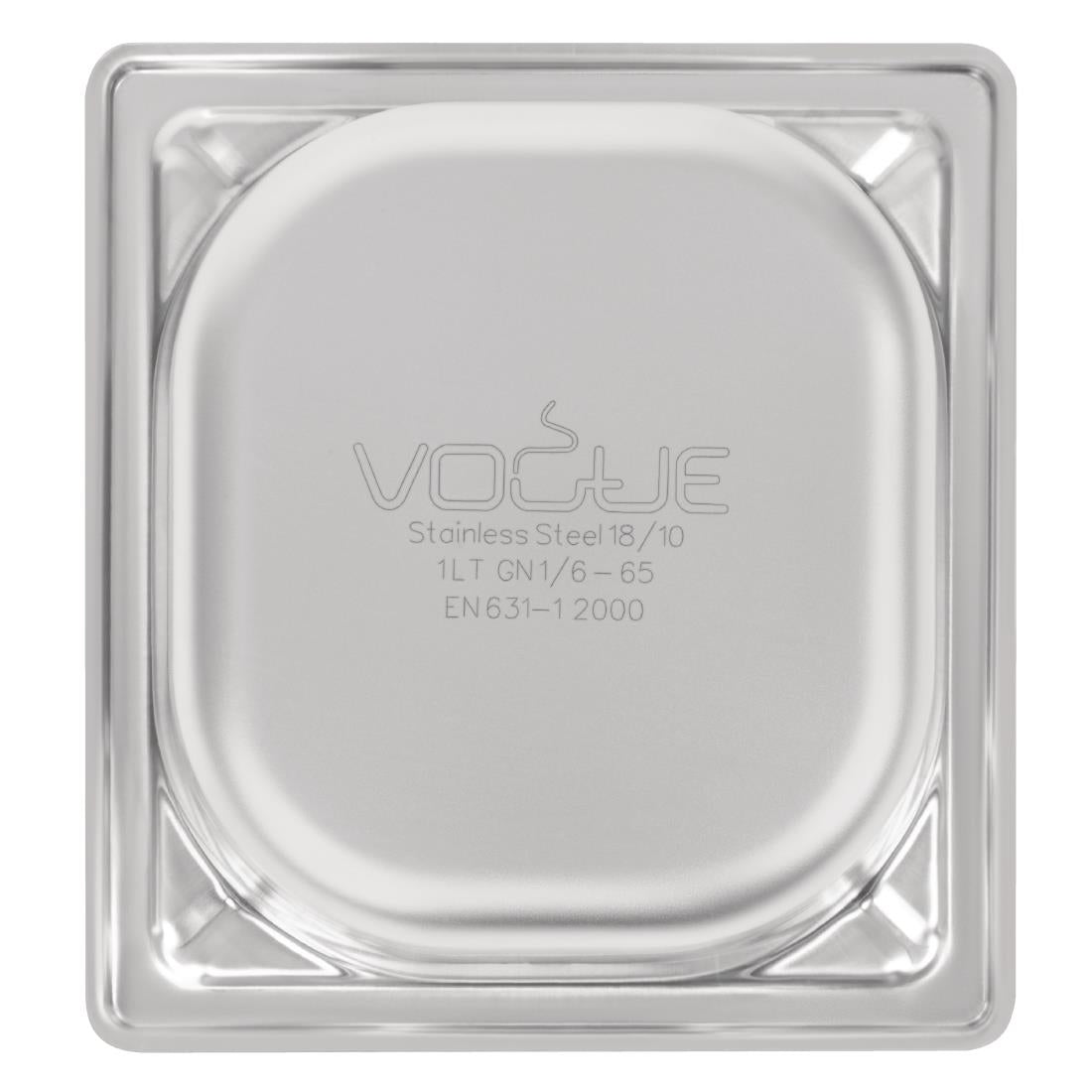 Vogue Heavy Duty Stainless Steel 1/6 Gastronorm Tray 65mm