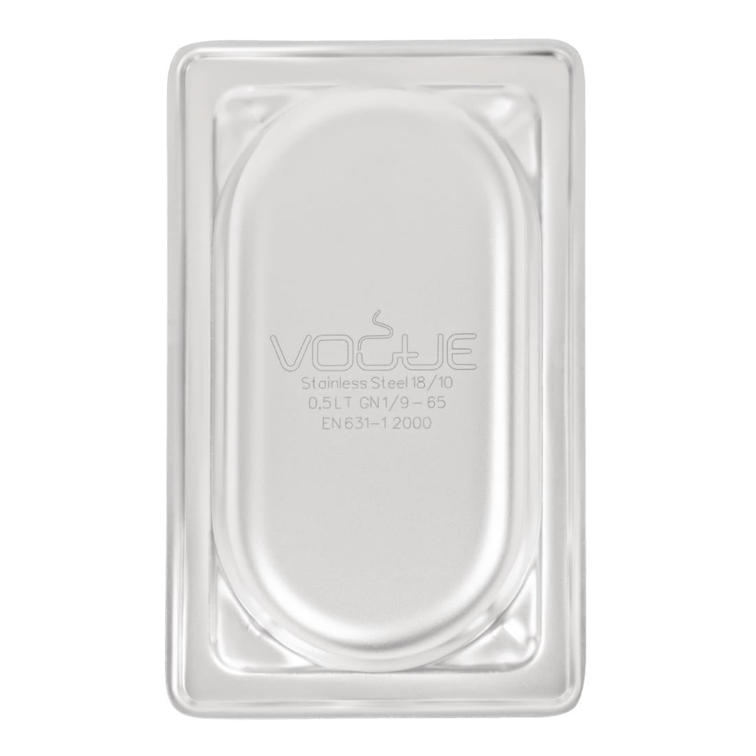 Vogue Heavy Duty Stainless Steel 1/9 Gastronorm Tray 65mm