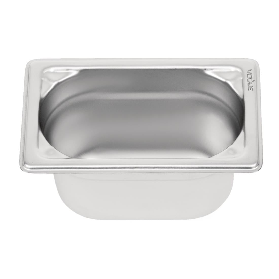 Vogue Heavy Duty Stainless Steel 1/9 Gastronorm Tray 100mm