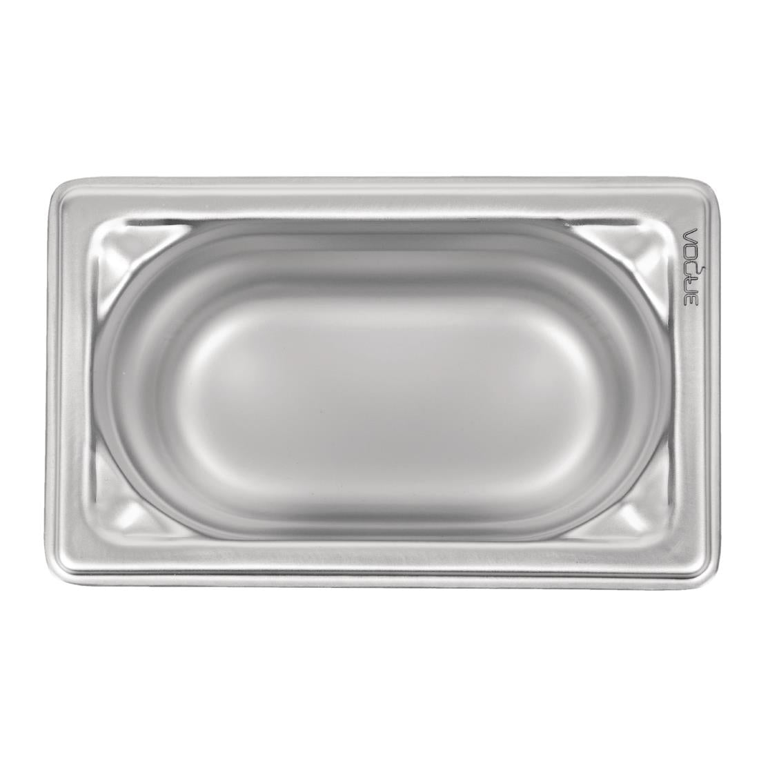 Vogue Heavy Duty Stainless Steel 1/9 Gastronorm Tray 100mm
