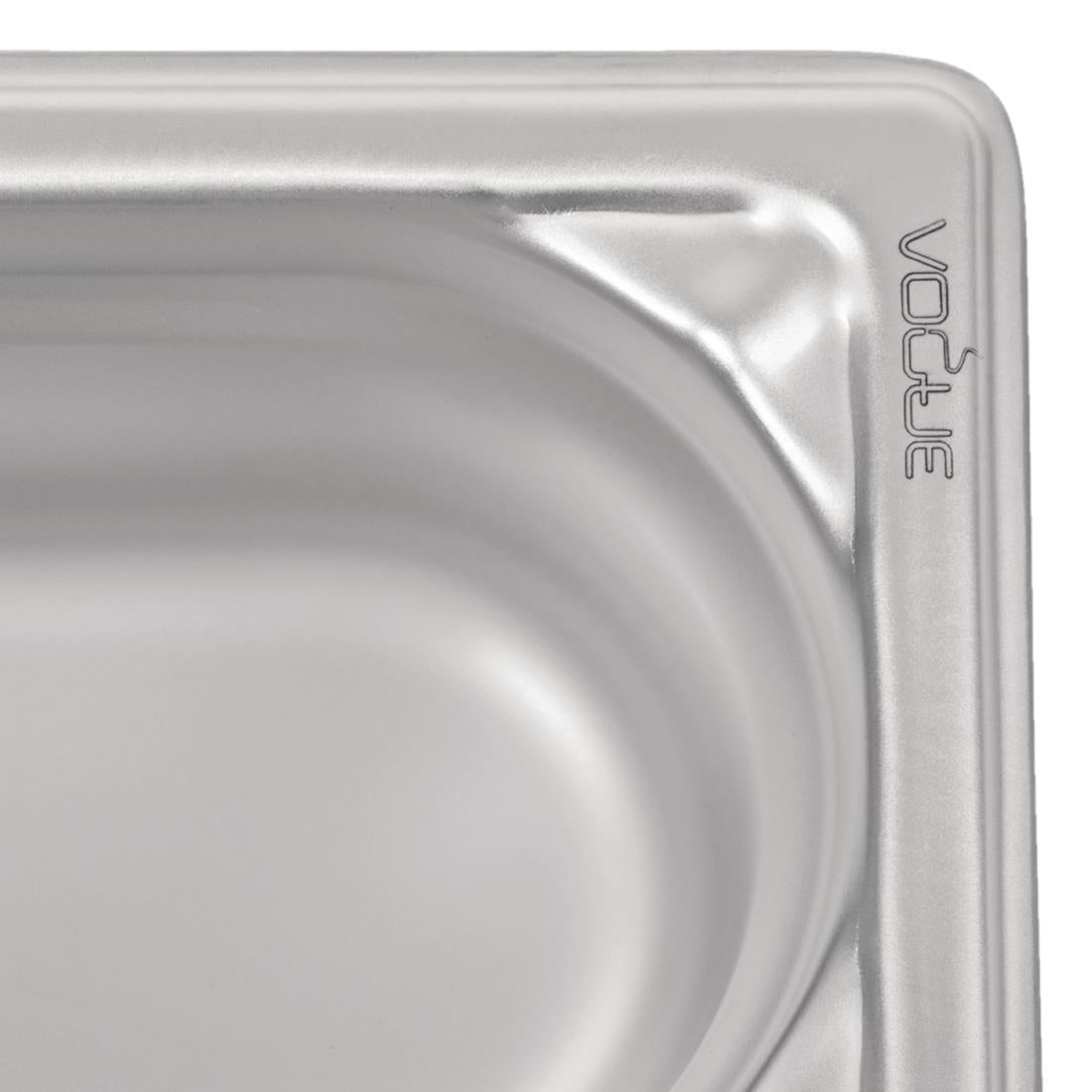 Vogue Heavy Duty Stainless Steel 1/9 Gastronorm Tray 100mm