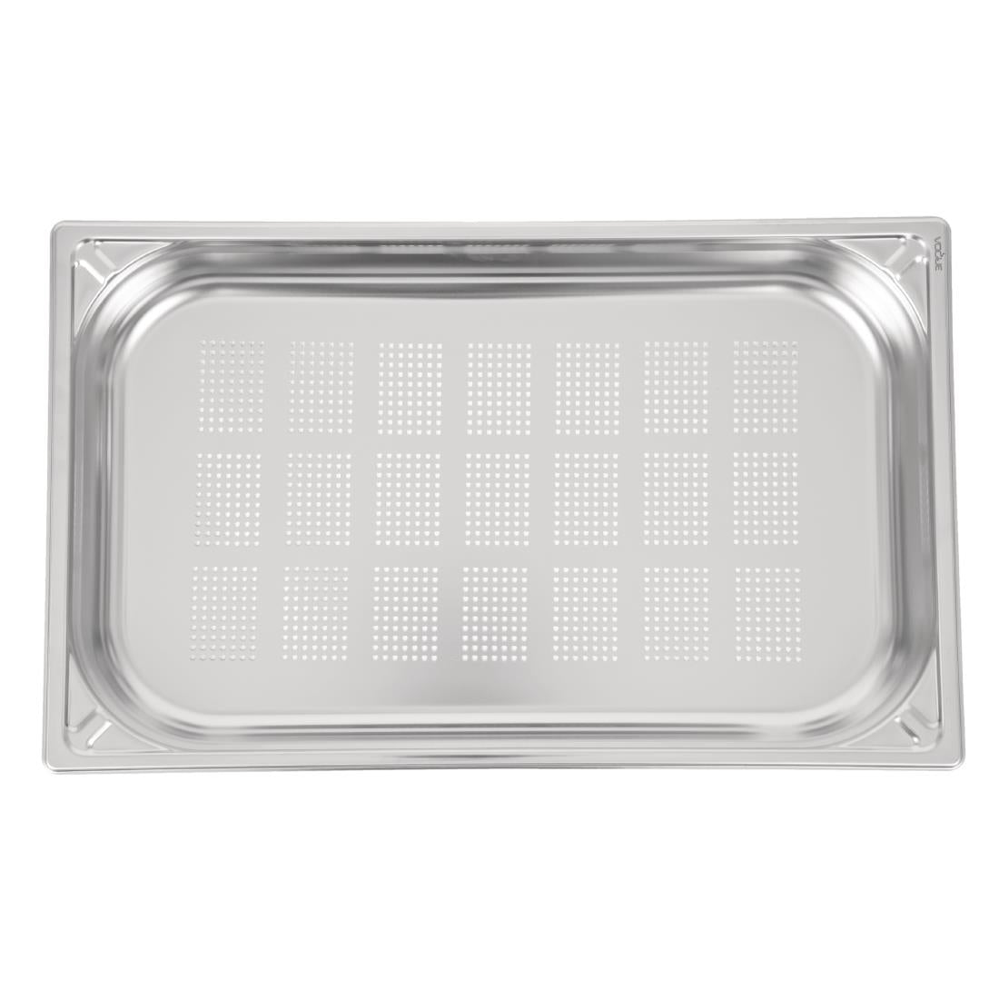 Vogue Heavy Duty Stainless Steel Perforated 1/1 Gastronorm Tray 65mm