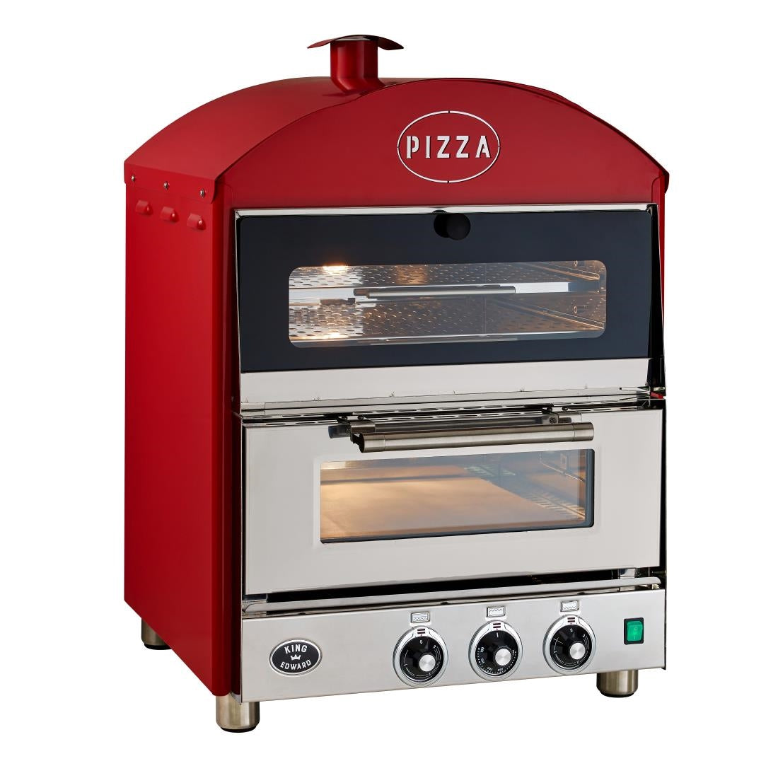 King Edward Pizza King Oven and Warmer PK1W Red