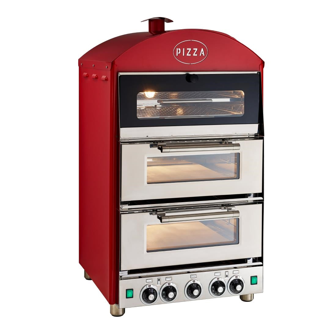King Edward Pizza King Oven and Warmer PK2W Red