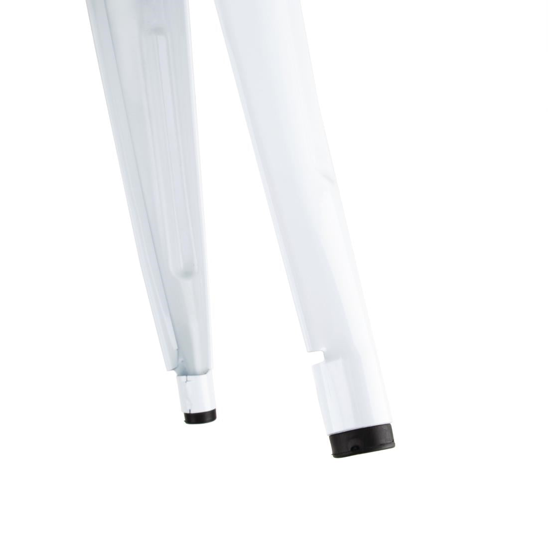 Bolero Bistro High Stools with Wooden Seatpad White (4 Pack)