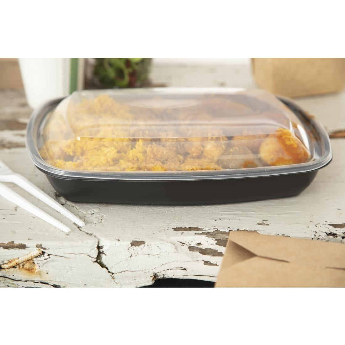 Fastpac Large Rectangular Food Containers 1.35Ltr (150 Pack)