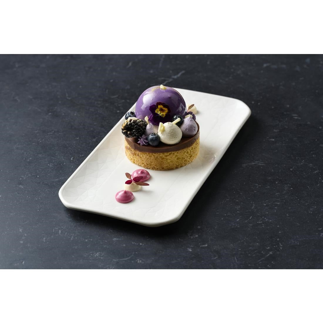 Churchill Alchemy Abstract White Shallow Oblong Trays 265mm (6 Pack)