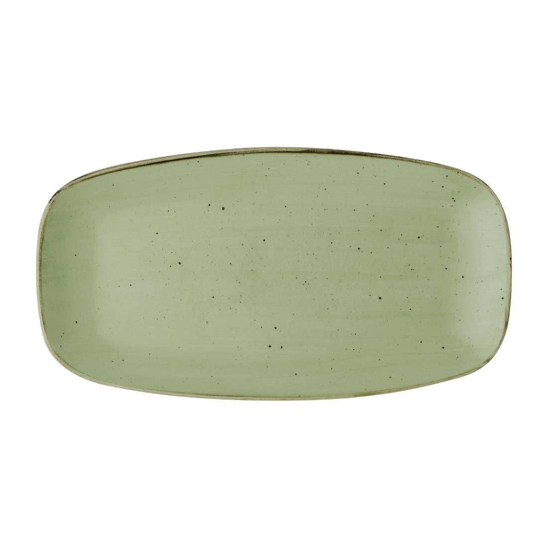 Churchill Stonecast Sage Green Chefs' Oblong Plates 355mm (6 Pack)