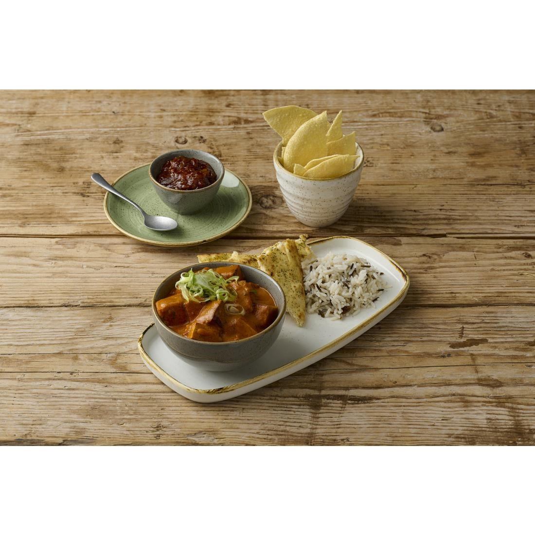 Churchill Stonecast Barley White Chefs' Walled Oblong Plates 350mm (6 Pack)