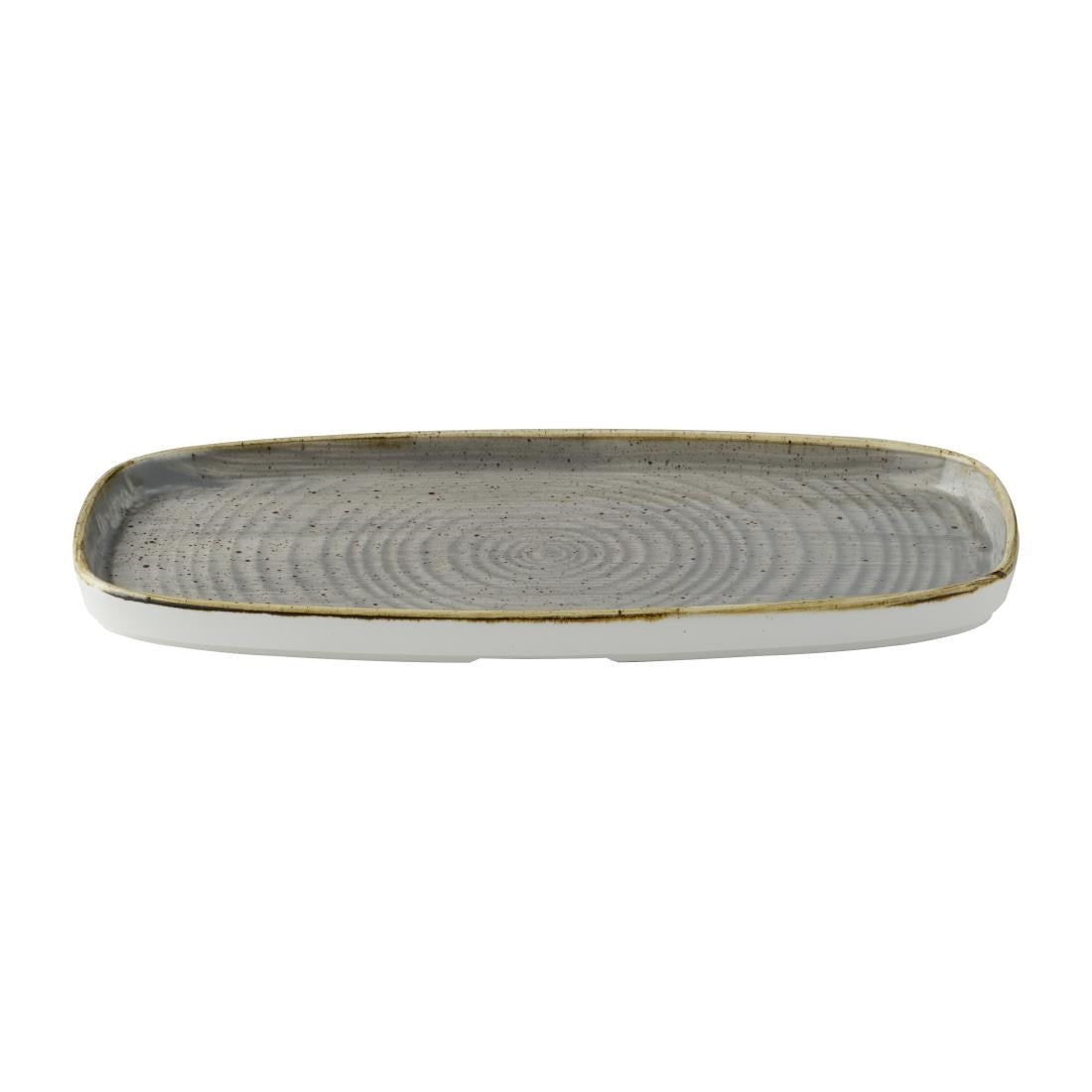 Churchill Stonecast Peppercorn Grey Chefs' Walled Oblong Plates 300mm (12 Pack)