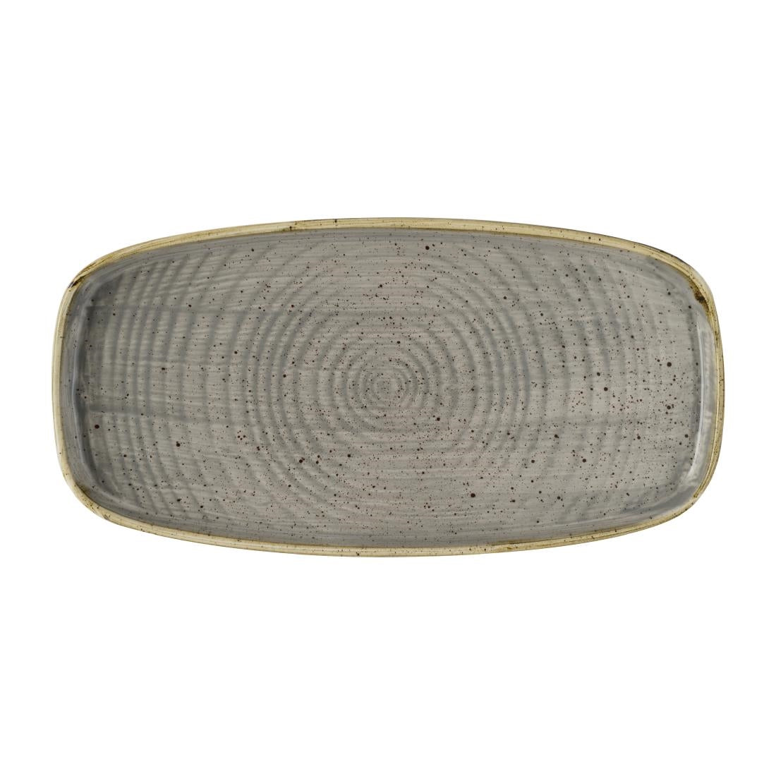 Churchill Stonecast Peppercorn Grey Chefs' Walled Oblong Plates 300mm (12 Pack)