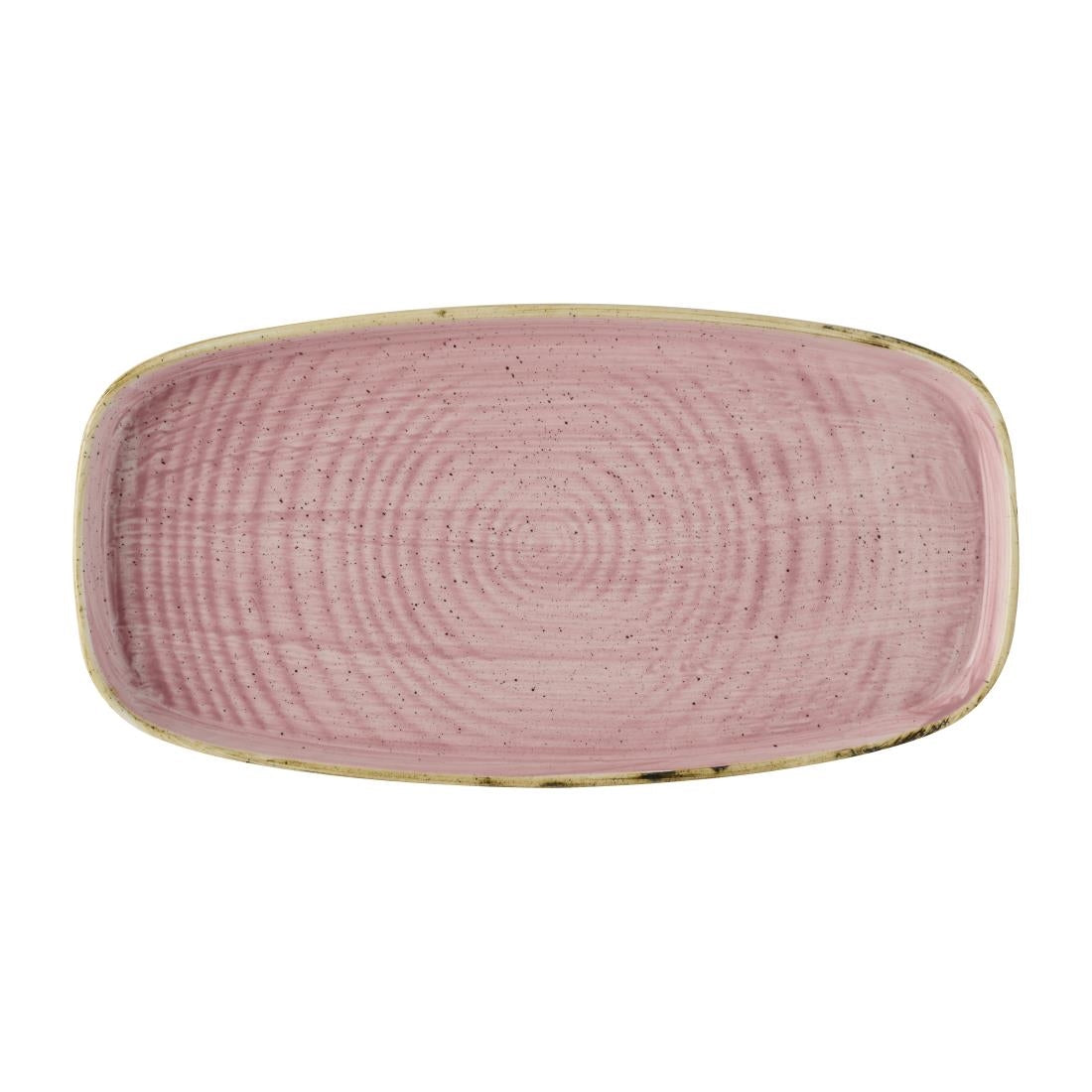 Churchill Stonecast Petal Pink Chefs' Walled Oblong Plates 350mm (6 Pack)