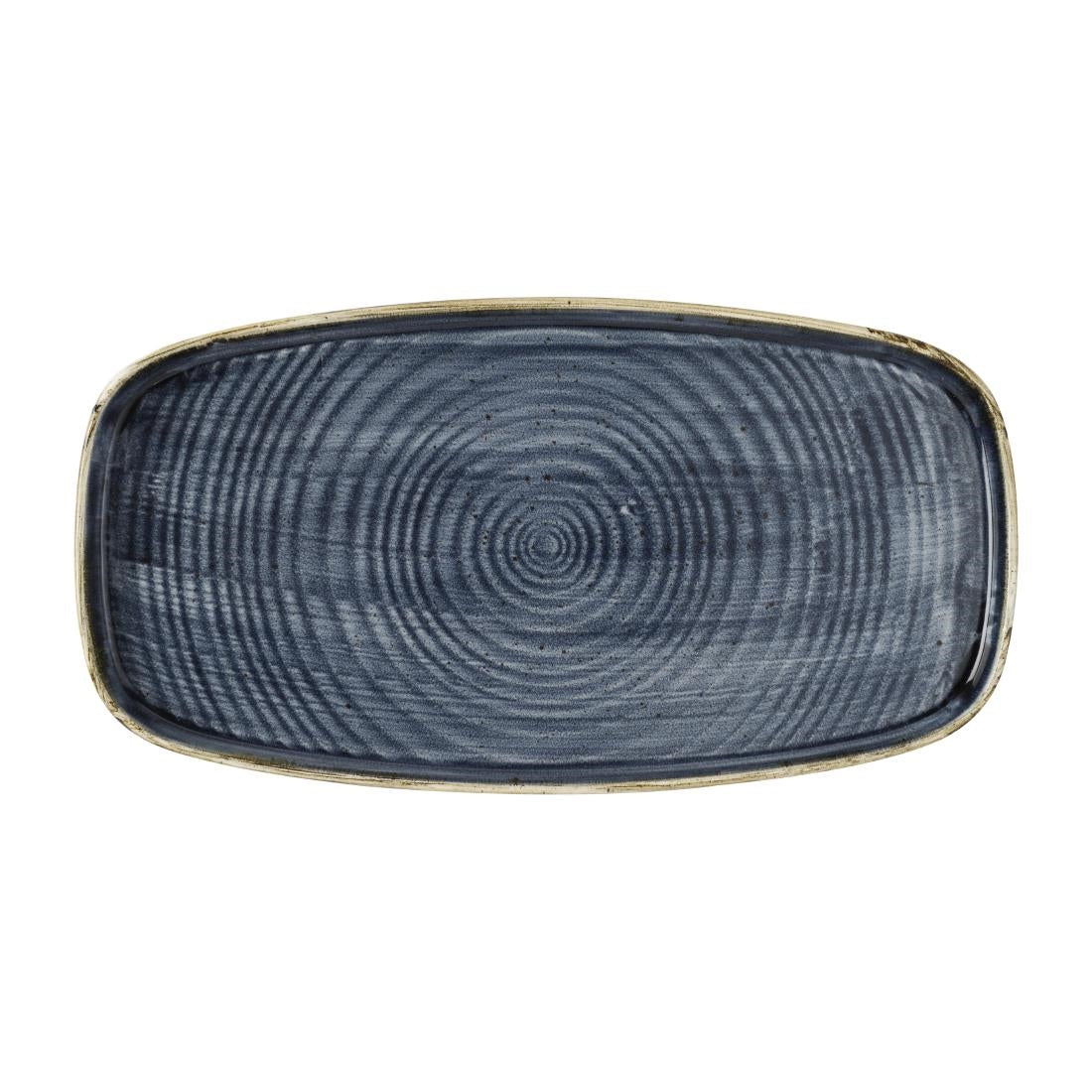 Churchill Stonecast Blueberry Chefs' Walled Oblong Plates 350mm (6 Pack)