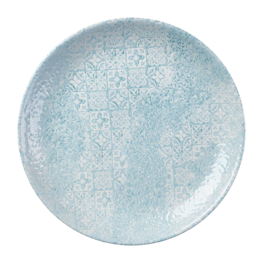 Churchill Vintage Prints Med Tiles Aquamarine Coupe Plates 217mm (12 Pack)