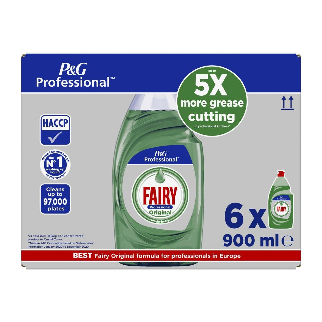 Fairy Professional Concentrated Washing Up Liquid Original 900ml (6 Pack)