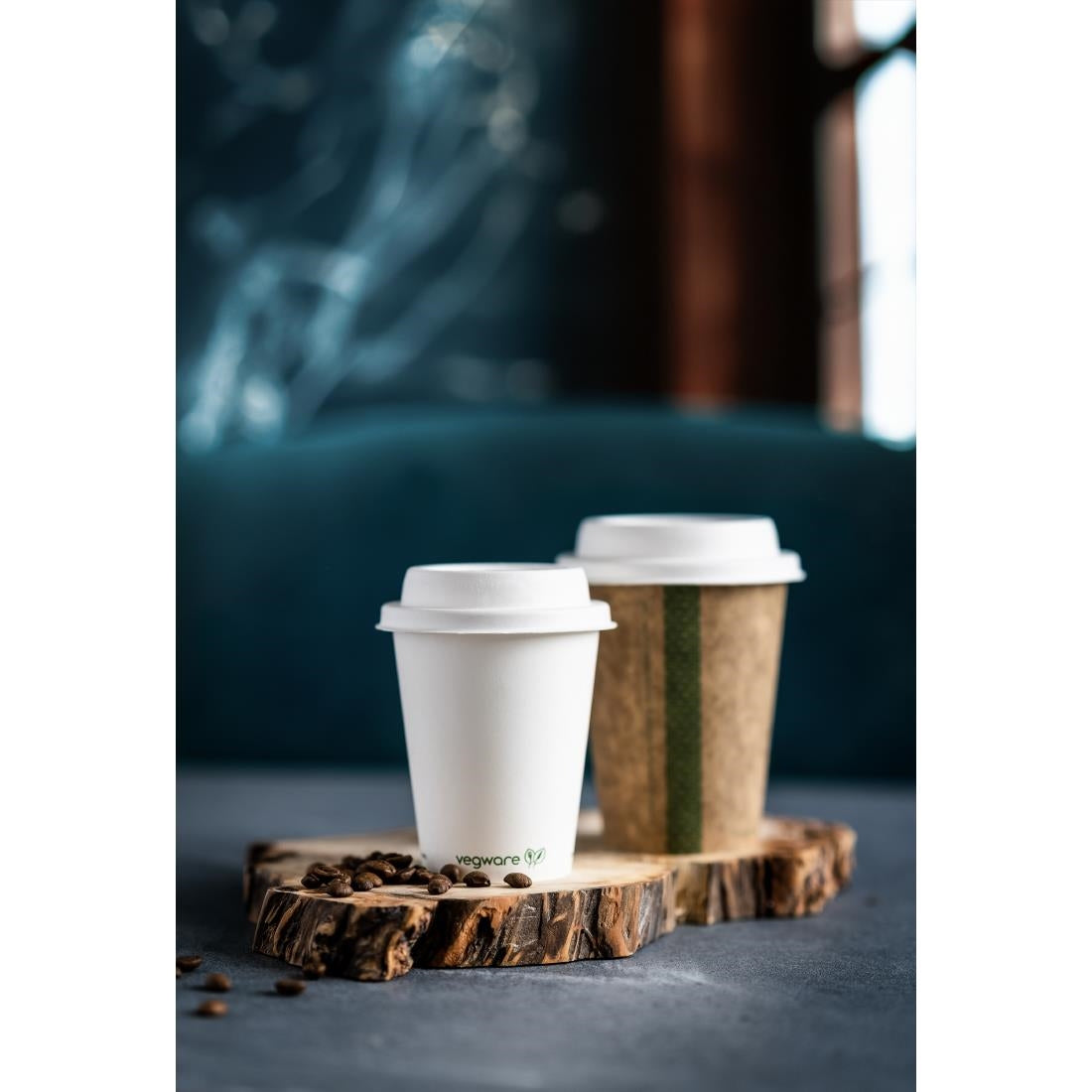 Vegware Hot Cup Lid Moulded Fibre 79-Series (1000 Pack)