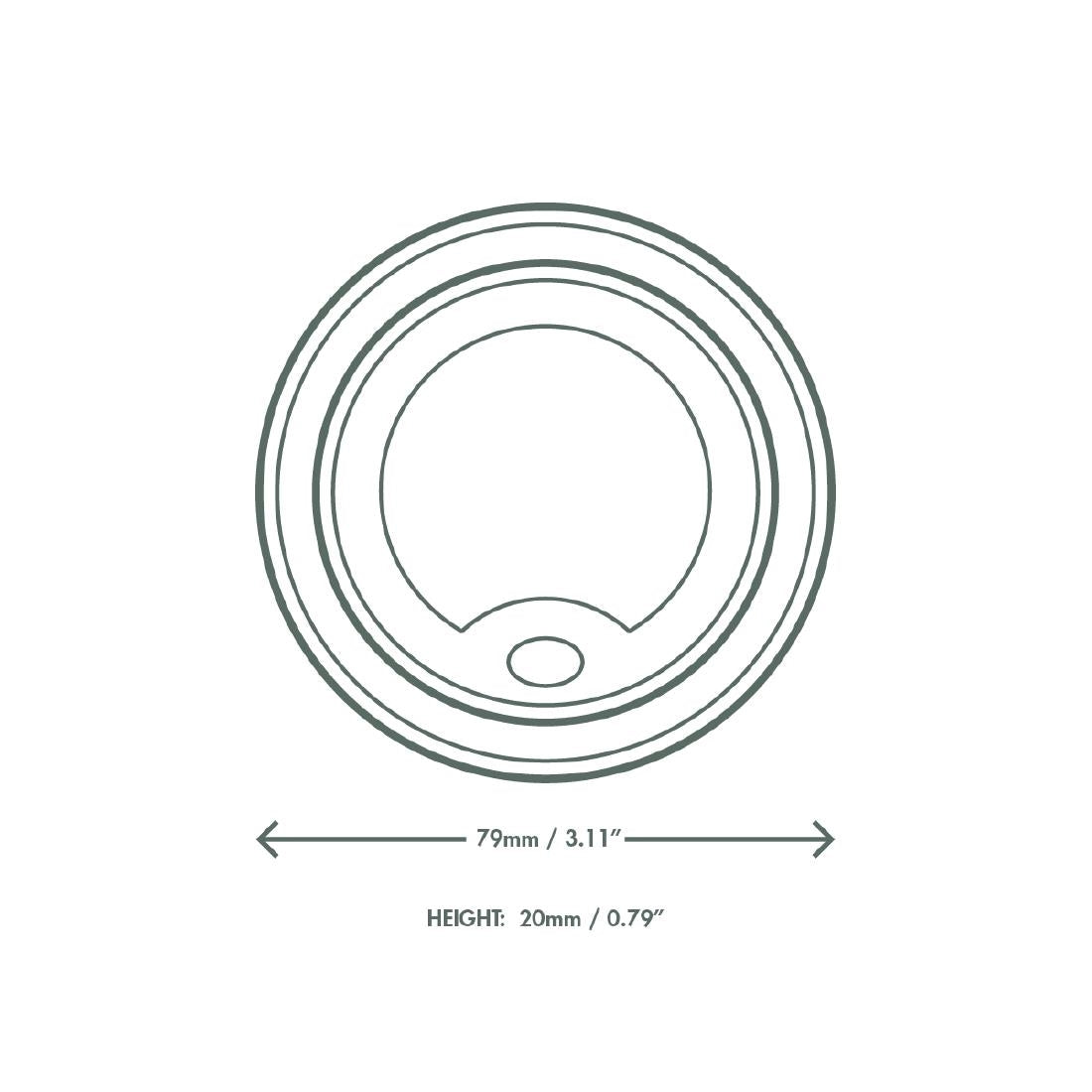 Vegware Hot Cup Lid Moulded Fibre 79-Series (1000 Pack)