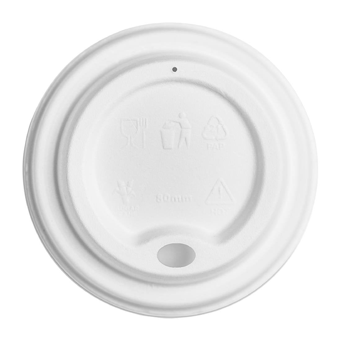 Vegware Hot Cup Lid Moulded Fibre 79-Series (1000 Pack)