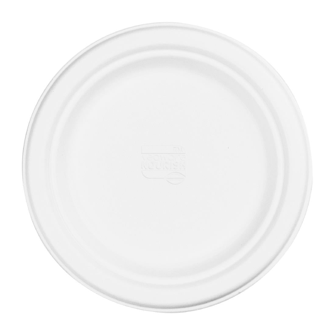 Vegware Compostable Nourish Moulded Fibre Plates White 178mm (500 Pack)